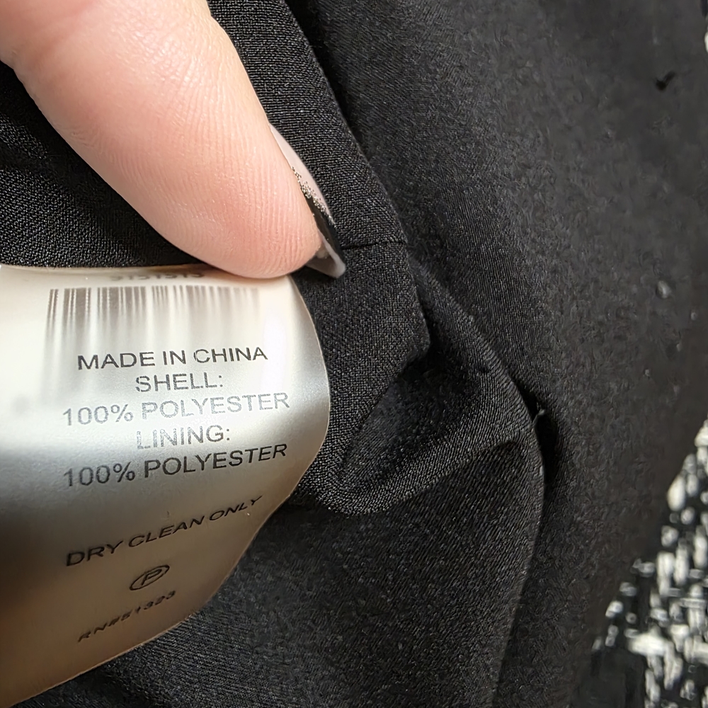 Vince Camuto Black and White Checkered Trench Coat - Picture 7 of 8